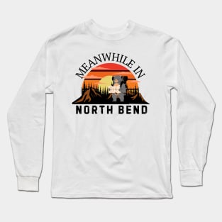 Funny Bigfoot Riding a Zebra Meanwhile In North Bend Long Sleeve T-Shirt